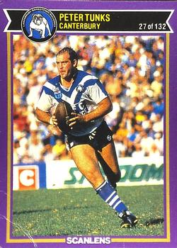 1987 Scanlens Rugby League #27 Peter Tunks Front